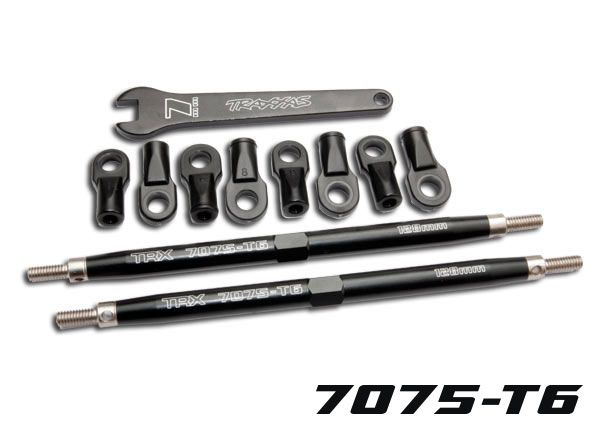 5338A - Traxxas Toe links, Revo (Tubes 7075-T6 aluminum, black)(128mm, fits front or rear)