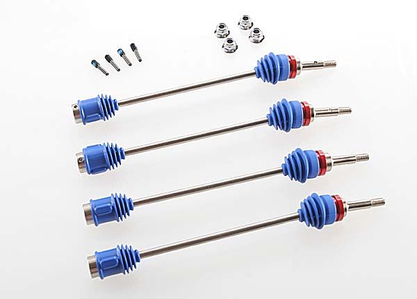 5451R Traxxas Driveshafts, Revo/Maxx (steel constant-velocity)(assembled w/inner & outer dust boots