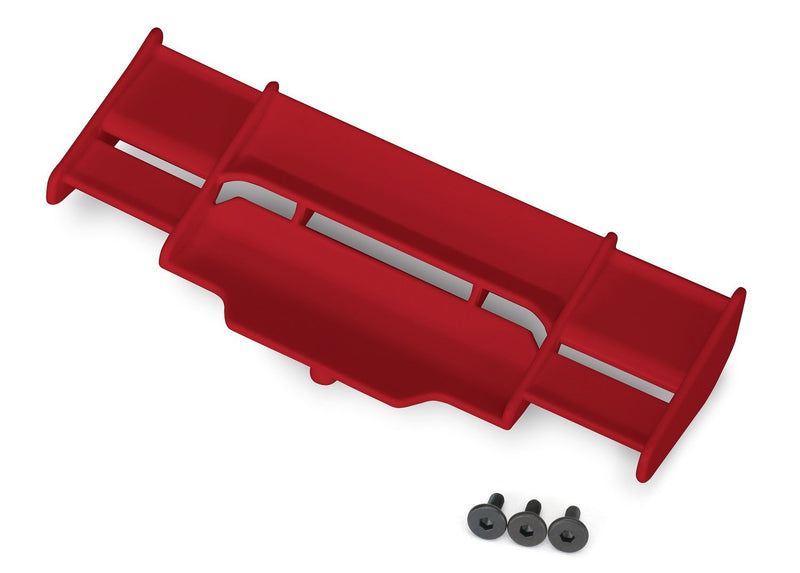 6721R Traxxas - Wing, Rustler® 4X4 (red)/ 3x8 FCS (3) -