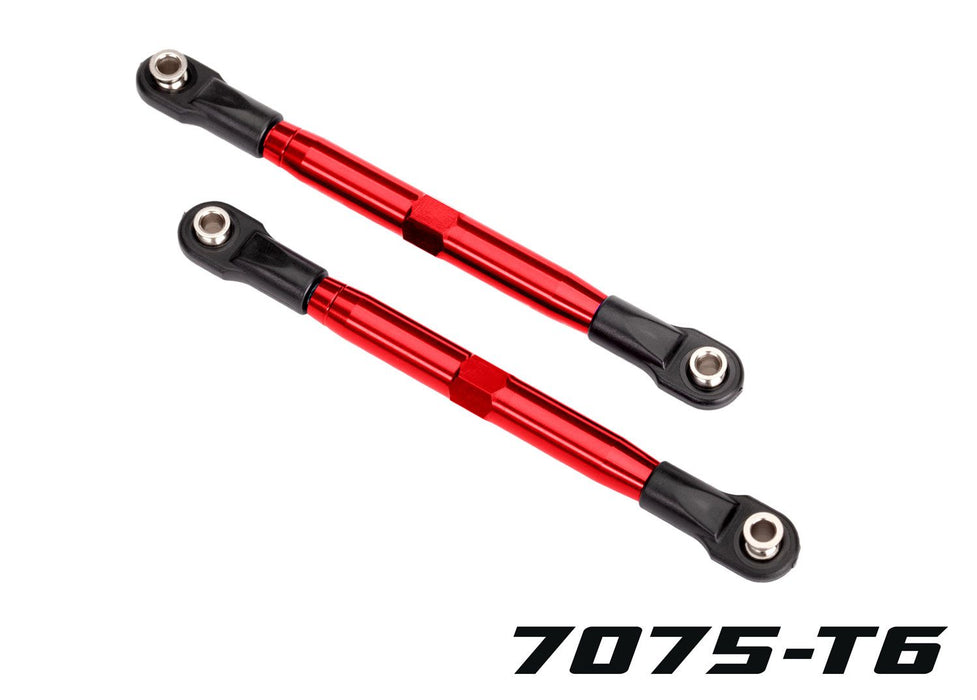 6742R - Traxxas Toe links (TUBES red-anodized, 7075-T6 aluminum, stronger than titanium) (87mm) (2)/ rod ends (4) aluminum wrench (1)