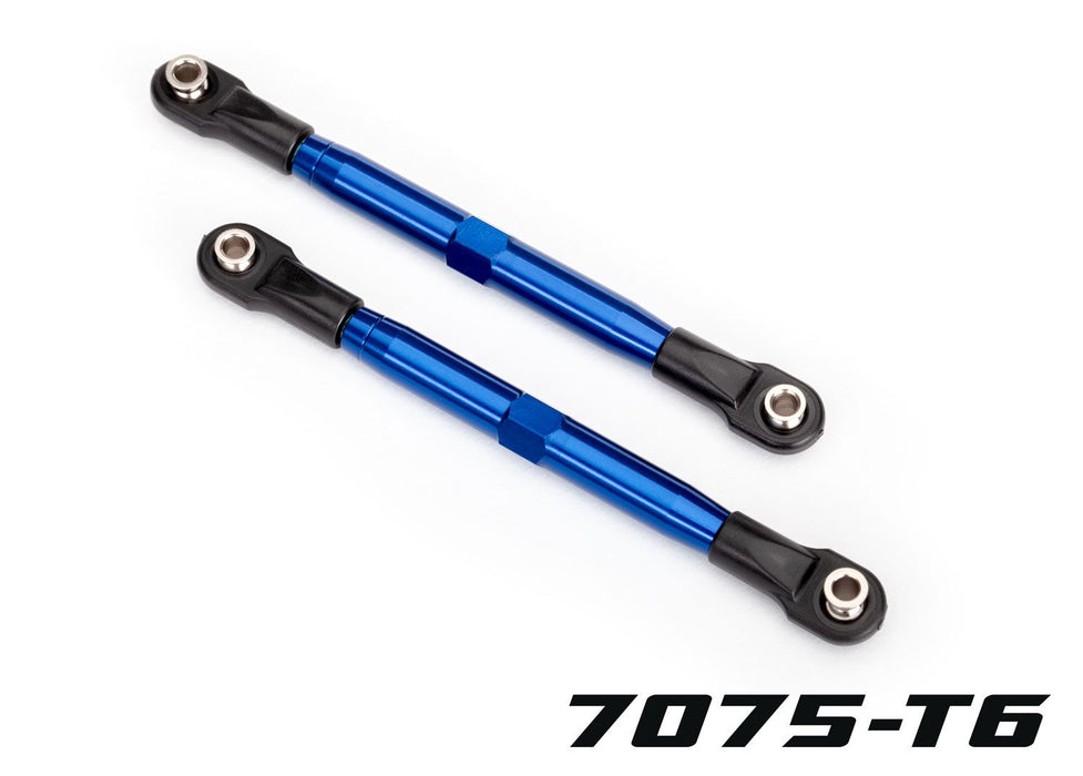 6742X - Traxxas Toe links (TUBES blue-anodized, 7075-T6 aluminum, stronger than titanium) (87mm) (2)/ rod ends (4) aluminum wrench (1)