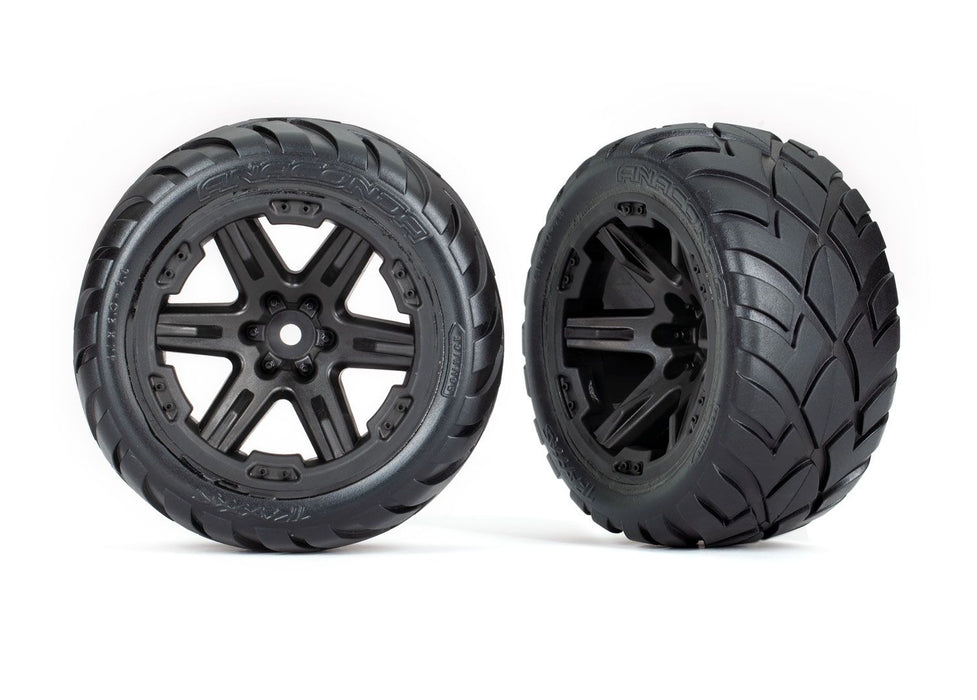 6775 Traxxas Tires & Wheels RXT Black Anaconda 2WD Front
