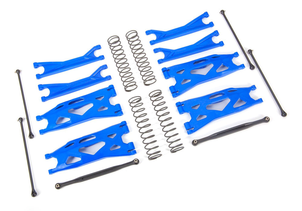 7895X Traxxas Suspension kit, X-Maxx® WideMaxx®, blue (includes front & rear suspension arms, front toe links, driveshafts, shock springs)