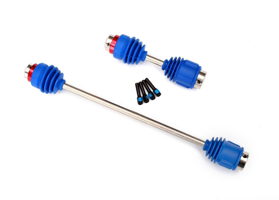 8655R Traxxas Driveshafts, center E-Revo (steel constant-velocity) front (1)/ rear (1) (assembled with inner and outer dust boots, for E-Revo)