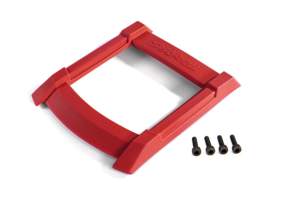 8917R - Skid plate, roof (body) (red)/ 3x12mm CS (4)