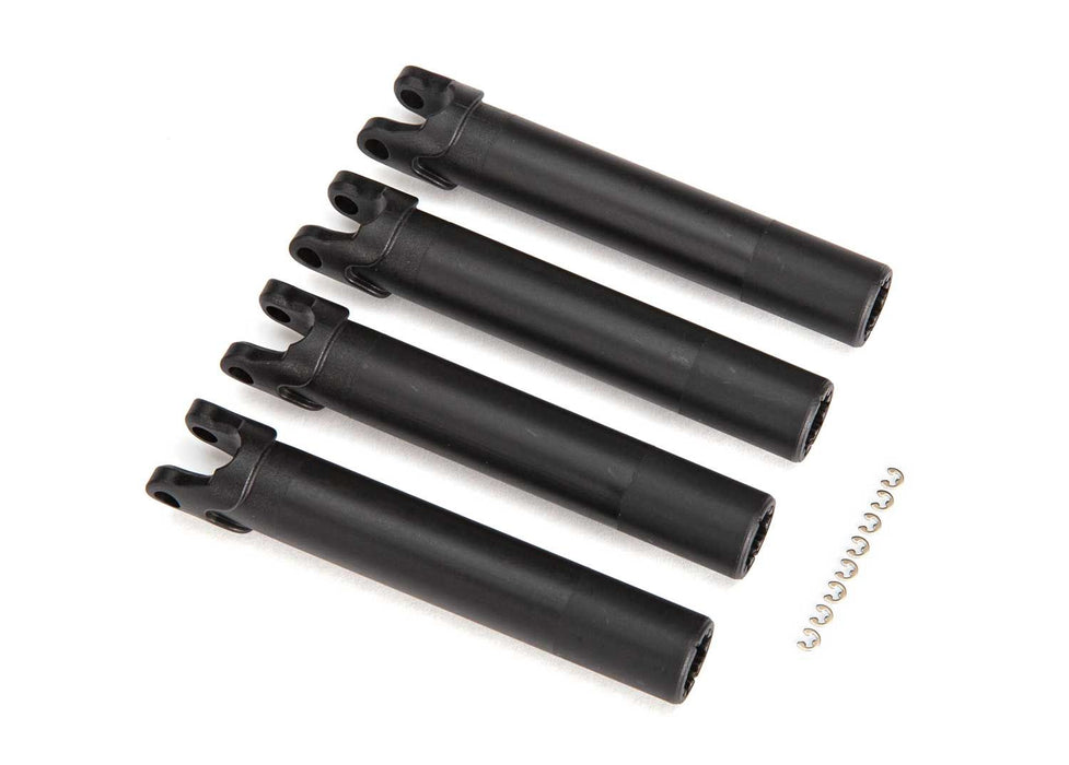 8993A Traxxas Half shafts, outer (extended, front or rear) (4)/ e-clips (8)