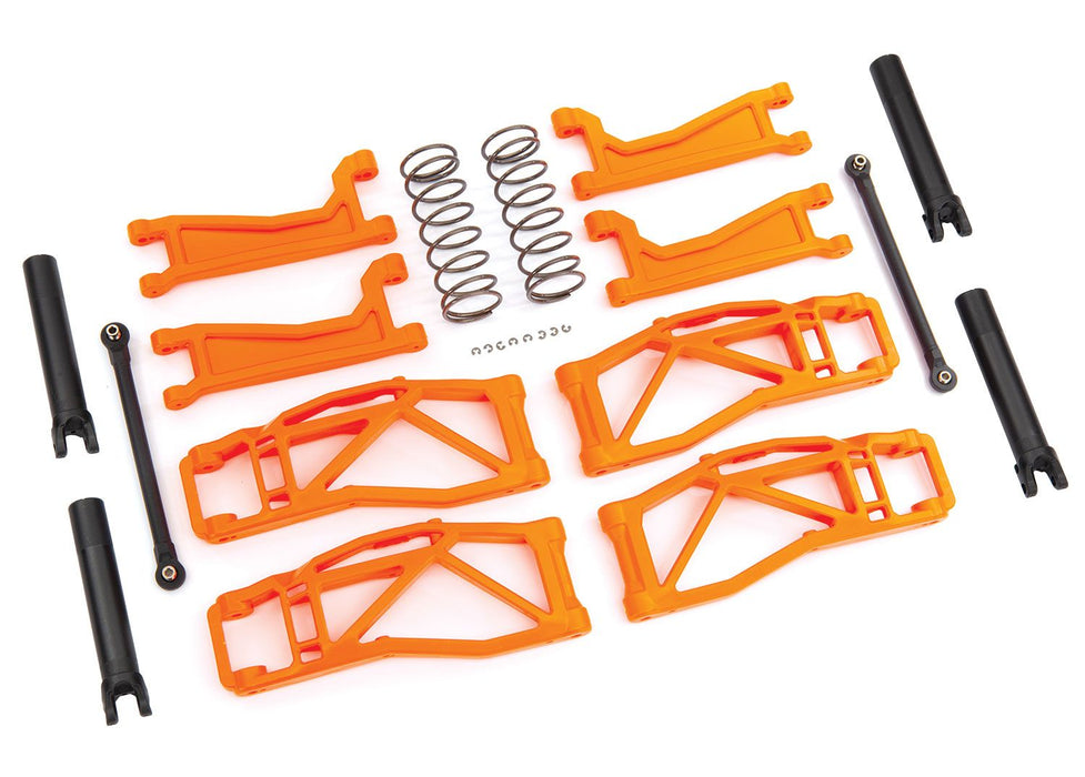 8995T Traxxas Suspension kit, WideMaxx™, orange (includes front & rear suspension arms, front toe links, rear shock springs