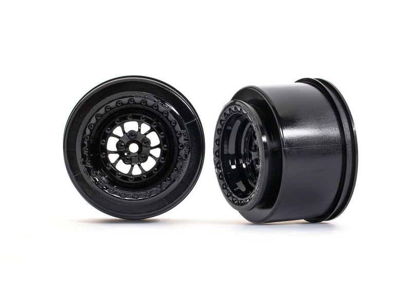 9473 - Traxxas Wheels, Weld Gloss Black (Rear) (2) Traxxas Drag Slash