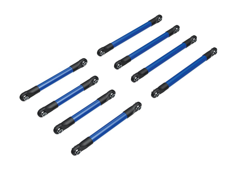 9749-BLUE Suspension link set, 6061-T6 aluminum (blue-anodized) (includes 5x53mm front lower links (2), 5x46mm front upper links (2), 5x68mm rear lower or upper links (4))