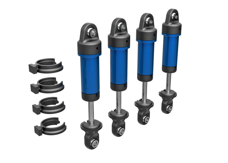 9764-Blue Shocks, GTM 6061-T6 Aluminum (Fully Assembled w/o Springs) (4) (Blue)