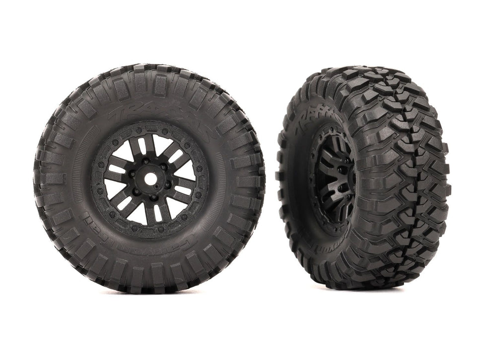 9773 Tires & wheels, assembled (black 1.0" wheels, Canyon Trail 2.2x1.0" tires) (2)