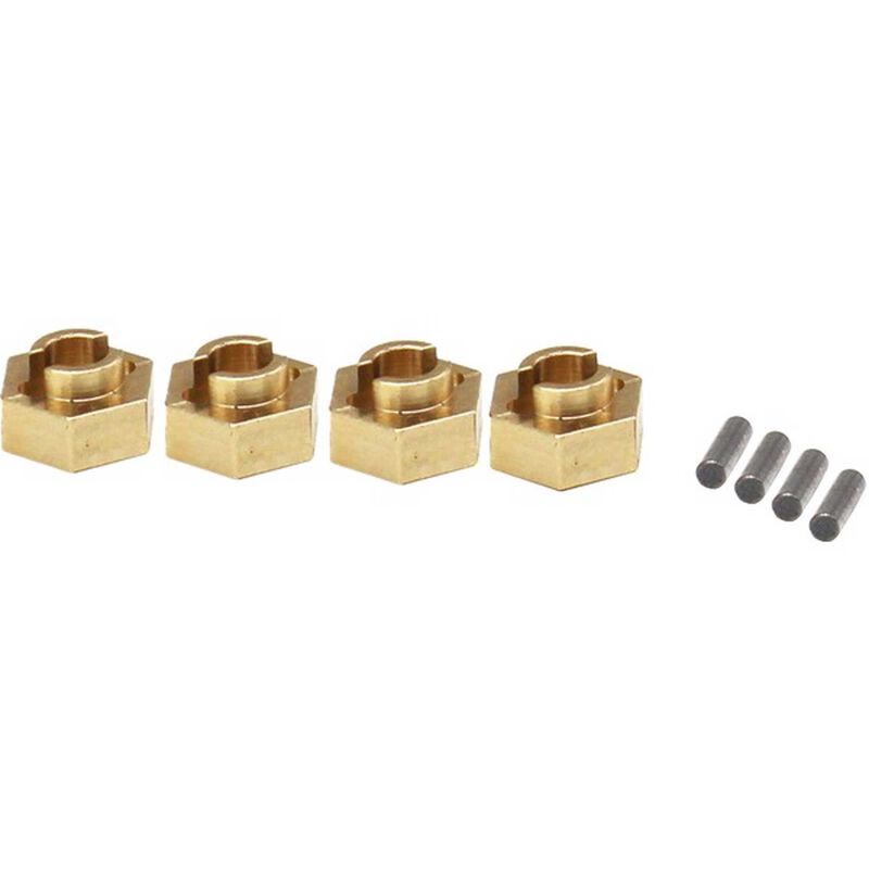 SXTF10H Hot Racing Brass Stock Wheels Hub, 7mm Hex: SCX24