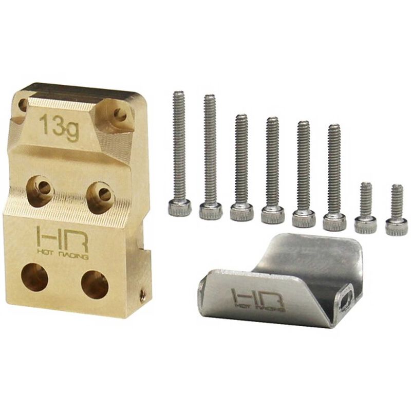 SXTF12CP Hot Racing Brass Diff Cover with Stainless Steel Skid Plate: SCX24