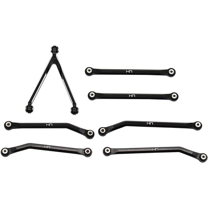 SXTF133HJ01 - Hot Racing Aluminum High Clearance LWB Link Set for 5.26 (133.7mm) Wheelbase: SCX24 C10, JLU