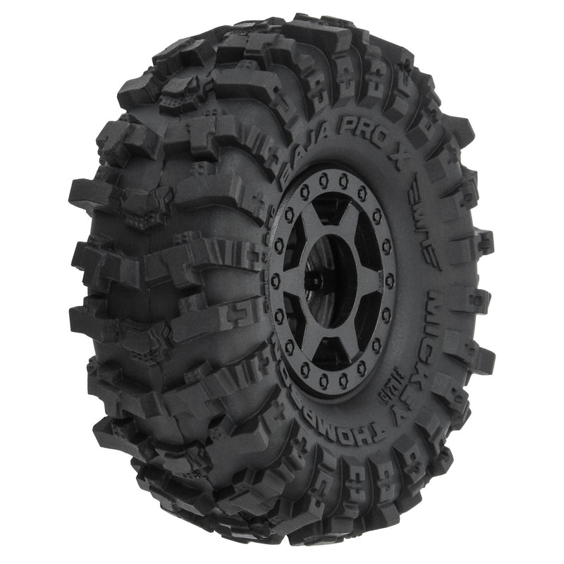 10215-10 Pro-Line 1/24 Mickey Thompson Baja Pro X F/R 1.0" MTD 7mm Black Holcomb (4)