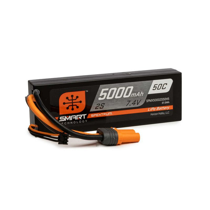 SPMX50002S50H5 - Spektrum 7.4V 5000mAh 2S 50C Smart Hardcase LiPo Battery IC5