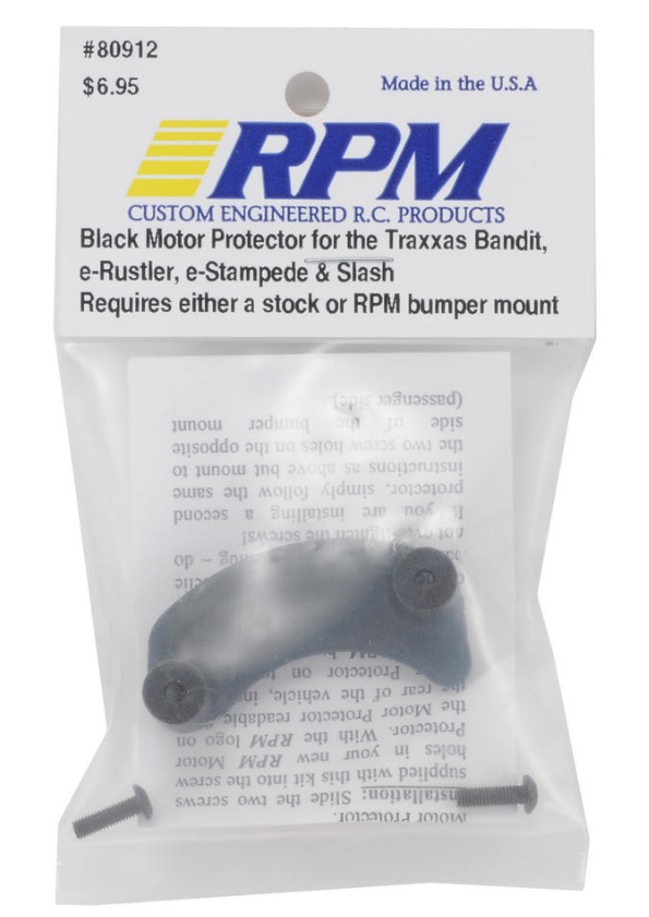 80912 - RPM Black Motor Protector for Traxxas Bandit, Rustler, Stampede 2wd & Slash 2wd