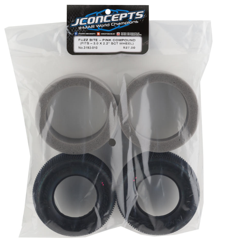 3192-010 - JConcepts Fuzz Bite Carpet Short Course Tire (2) (Pink)