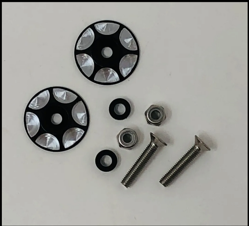 443-6 McAllister Racing Large Sprint Car Wing Buttons, Black