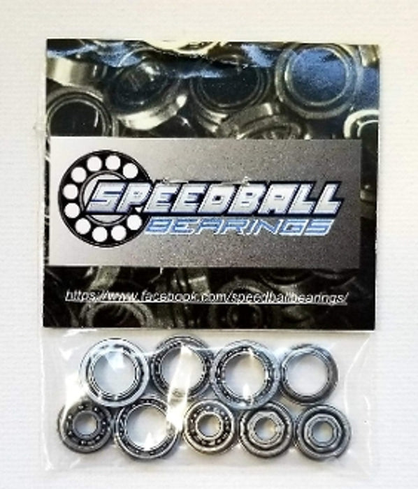 SB1 - SpeedBall Bearings Kit, Flanged 1/4" Rear Axle (4), Unflanged 1/4" (1), Front Wheel 1/8" (8)