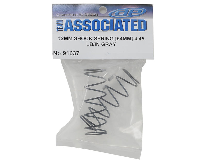 91637 - Team Associated 12mm Front Shock Spring (2) (Gray/4.45lbs) (54mm Long)
