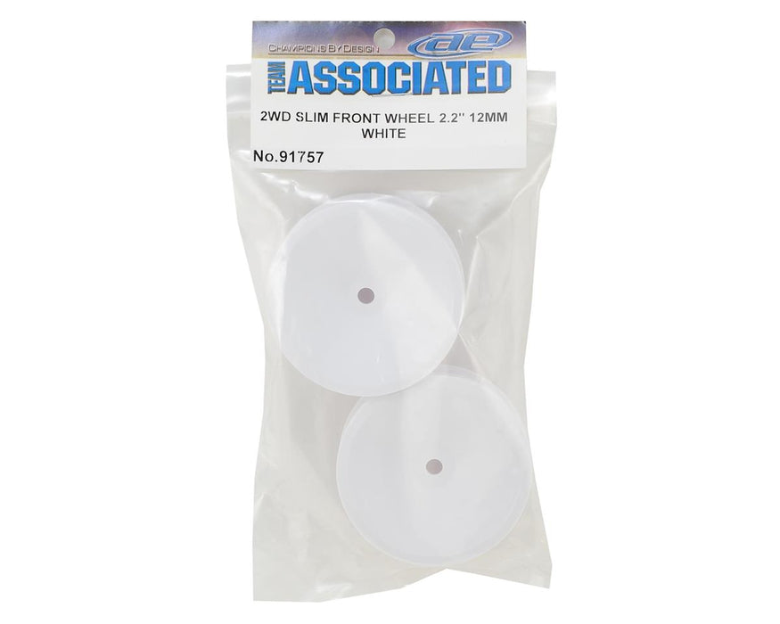 91757 - Team Associated 12mm Hex 2.2" "Slim" Front Buggy Wheels (White) (2) (B6)