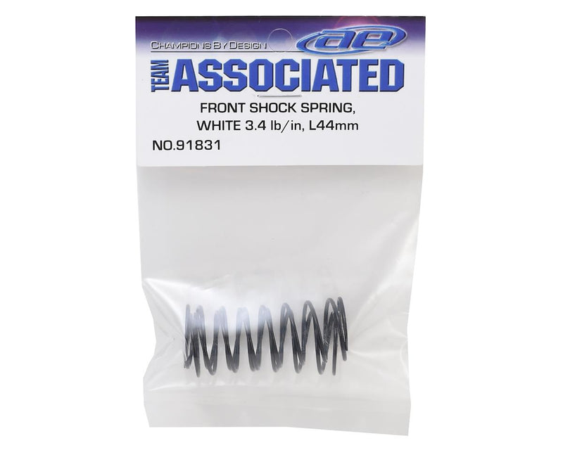 91831 - Team Associated 12mm Front Shock Spring (2) (White/3.40lbs) (44mm Long)