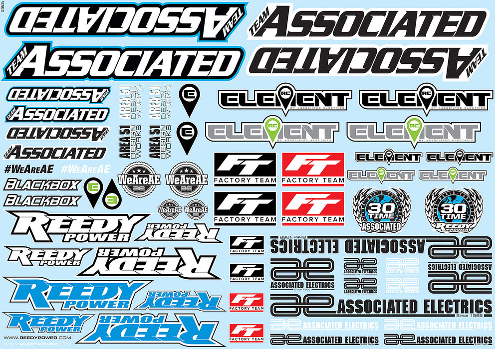 91913 Team Associated AE Branding Decal Sheet