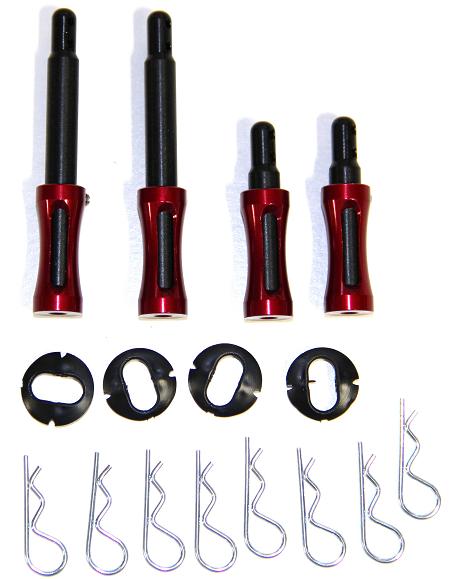 GFR-1017R Dirt Oval Body Post Kit, Red (1017R)