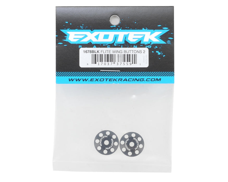 1678BLK - Exotek Flite V2 16mm Aluminum Wing Buttons (2) (Black)