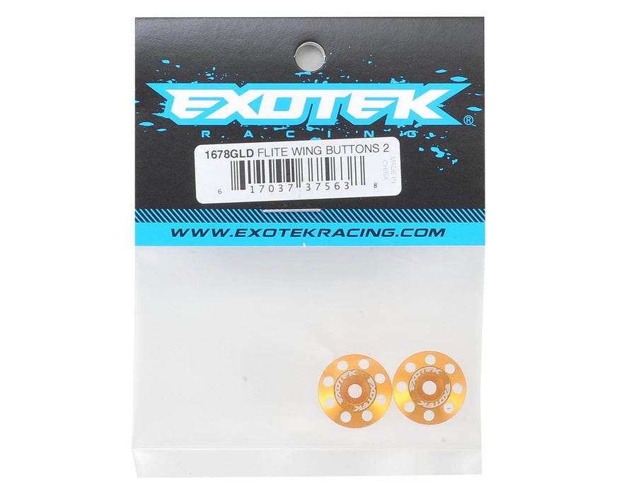 1678GLD - Exotek Flite V2 16mm Aluminum Wing Buttons (2) (Gold)