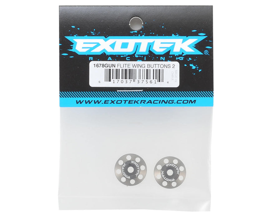 1678GUN - Exotek Flite V2 16mm Aluminum Wing Buttons (2) (Gun Metal)