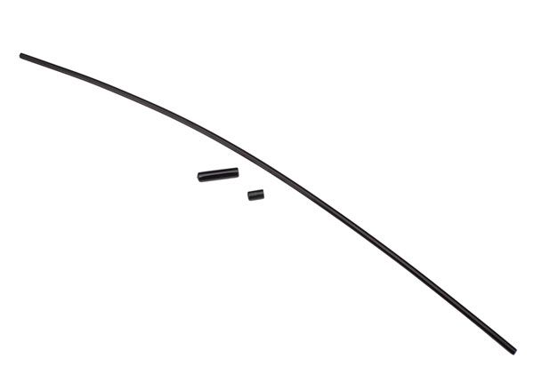 1726A - Traxxas Antenna, tube, black (1)/ vinyl antenna cap (1)/ wire retainer (1)