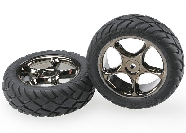 2479A Traxxas Tires & Wheels Tracer 2.2 Black Chrome wheels Anaconda