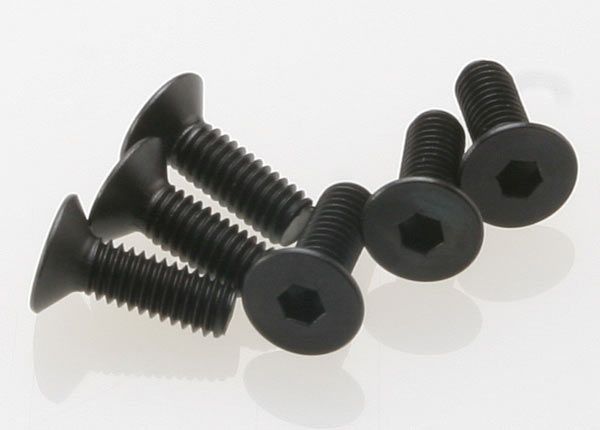 2542 Traxxas Screws, 4x12mm countersunk machine (hex drive) (6)