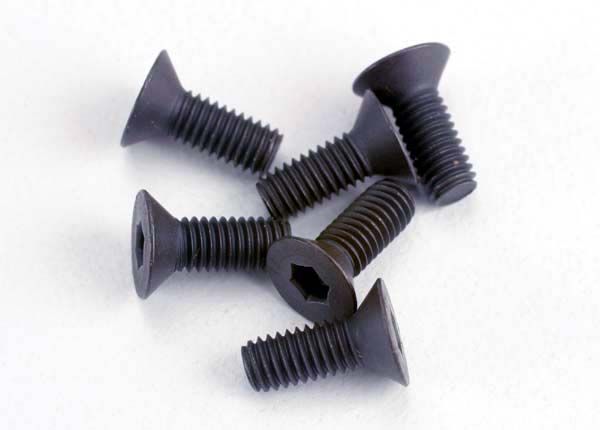 2550 Traxxas Screws, 3x8mm countersunk machine (6) (hex drive)