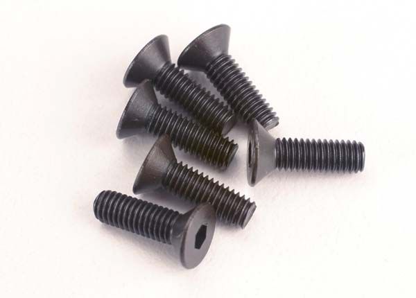 2551 Traxxas Screws, 3x10mm countersunk machine (6) (hex drive)