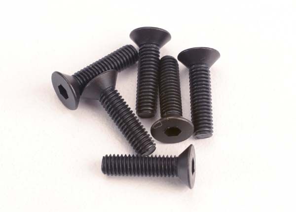 2552 Traxxas Screws, 3x12mm countersunk machine (6) (hex drive)