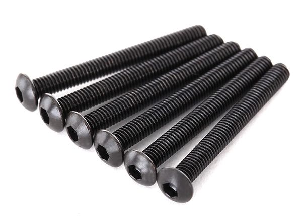 2616 Traxxas Screws, 3x27mm button-head machine (hex drive) (6)