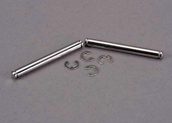 2637 - Traxxas Suspension pins, 31.5mm, chrome (2) w/ E-clips (4)