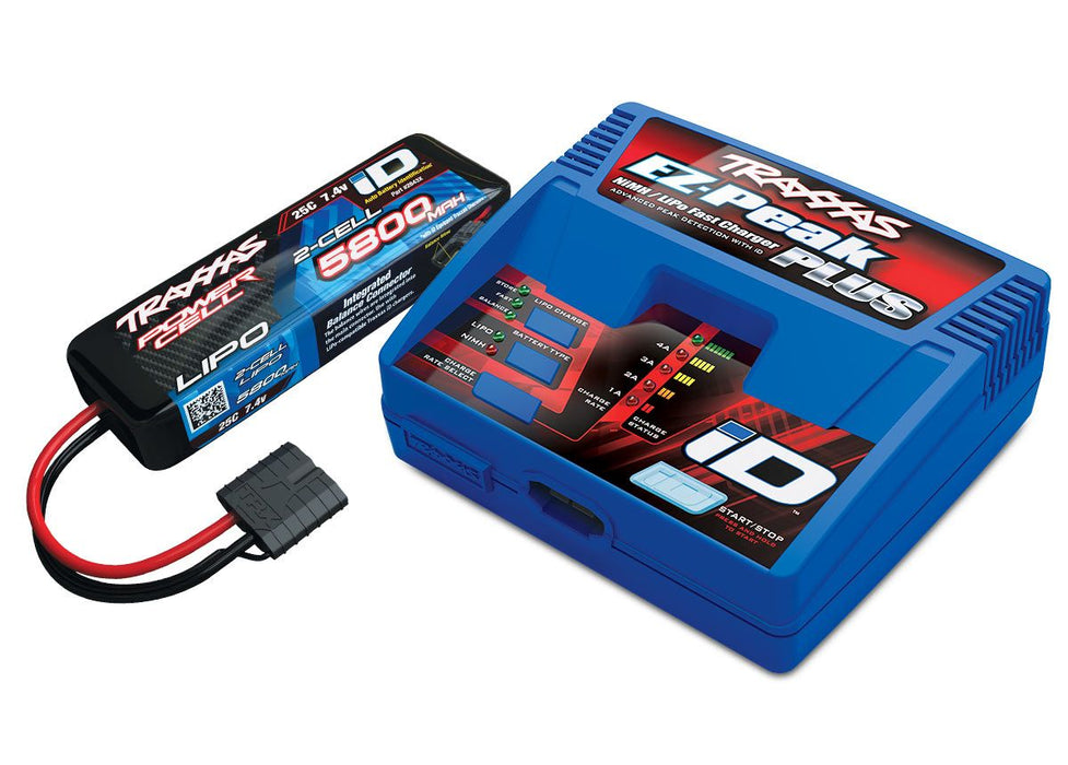 2992 - Traxxas Battery/Charger Completer Pack (Includes #2970 iD charger (1), #2843X 5800mAh 7.4V 2-cell 25C LiPo battery (1))