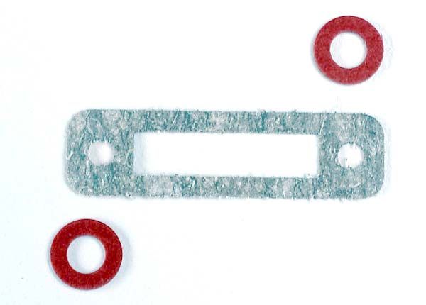 3156 Traxxas -Exhaust header gasket (1)/ gaskets, pressure fitting (2) for side exhaust engines only