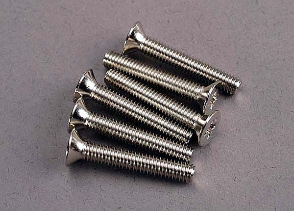 3168 Traxxas Screws, 4x25mm countersunk machine (6)