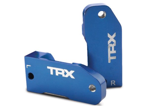 3632A - Traxxas Caster blocks, 30-degree, blue-anodized 6061-T6 aluminum (left & right)/ suspension screw