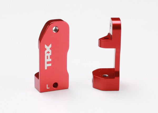 3632X - Traxxas Caster blocks, 30-degree, red-anodized 6061-T6 aluminum (left & right)/ suspension screw pin (2)