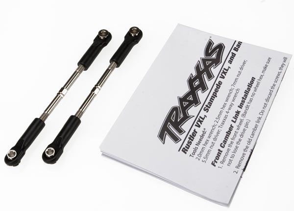 3645 - Traxxas Turnbuckles, toe link, 61mm (96mm center to center) (2) (assembled with rod ends/balls)