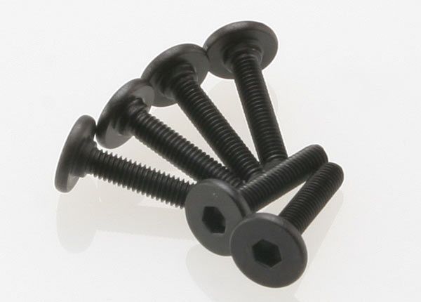 3646 - Traxxas Screws, 3x15mm flat-head machine (hex drive) (6)