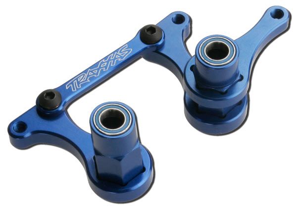 3743A - Traxxas Steering bellcranks, drag link (blue-anodized T6 aluminum)/ 5x8mm ball bearings (4)