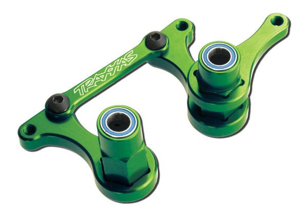 3743G Traxxas Steering bellcranks, drag link (green-anodized 6061-T6 aluminum)/ 5x8mm ball bearings (4)/ har