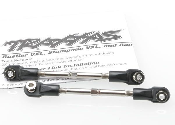3745 - Traxxas Turnbuckles, toe link, 59mm (78mm center to center) (2) (assembled with rod ends and hollow)